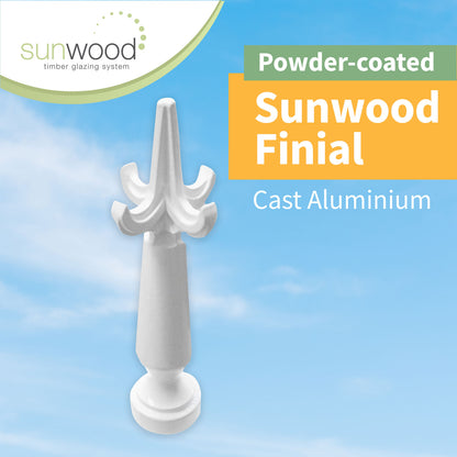 White Sunwood Sceptre Finial Strong Powder-Coated