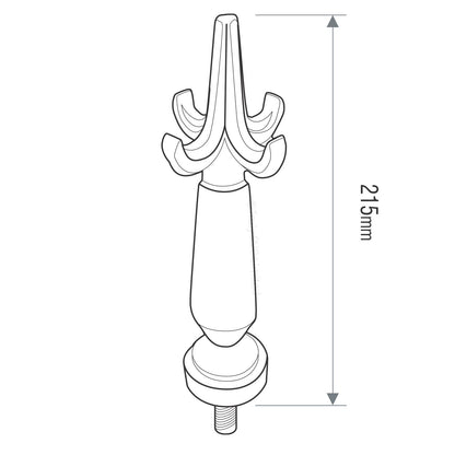 Mill (uncoated) Sunwood Sceptre Finial Strong Powder-Coated