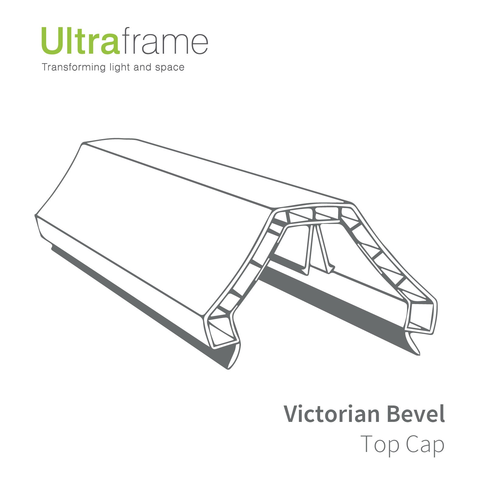 Georgian 4m Ultraframe CAPA Transom Top Cap uPVC Conservatory Roof Spar Replacement Capping