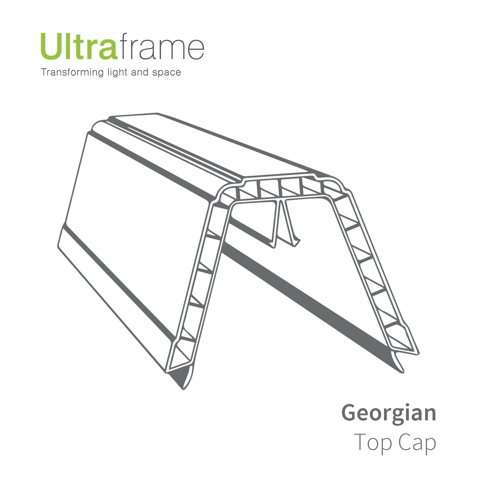 Dome 2.9m Ultraframe CAPA Transom Top Cap uPVC Conservatory Roof Spar Replacement Capping