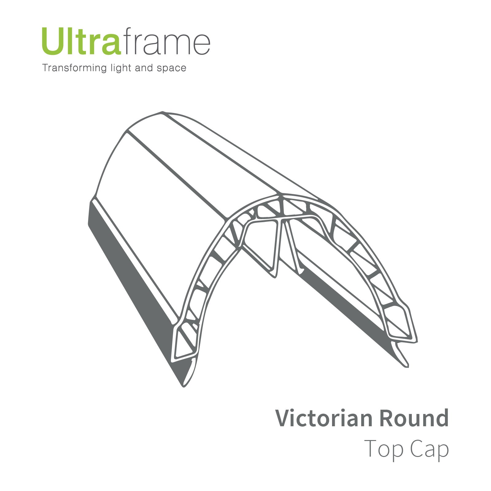 Georgian 2m Ultraframe CAPA Transom Top Cap uPVC Conservatory Roof Spar Replacement Capping