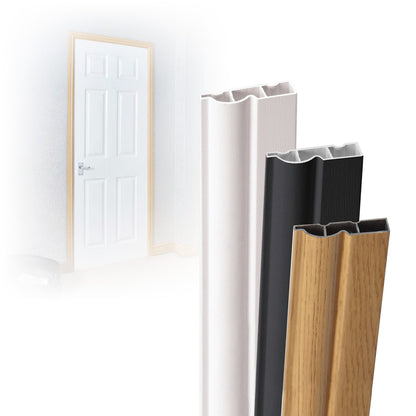 White Satin Roomline Ogee/Torus uPVC Plastic Architrave (5.5m) - White Satin