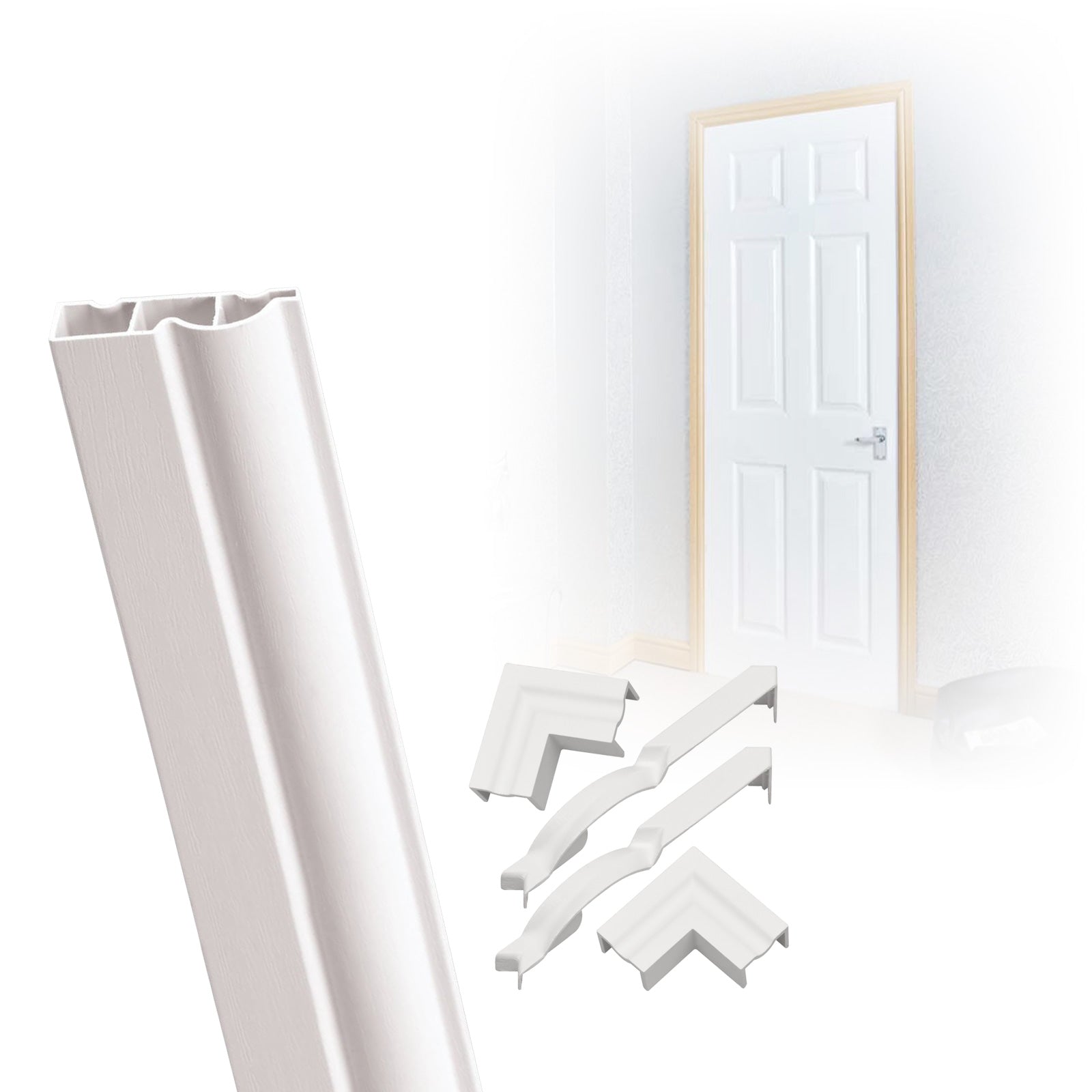 White Roomline uPVC Plastic Ogee/Torus Door Set Surround White Roomline uPVC Plastic Ogee/Torus Door Set Surround