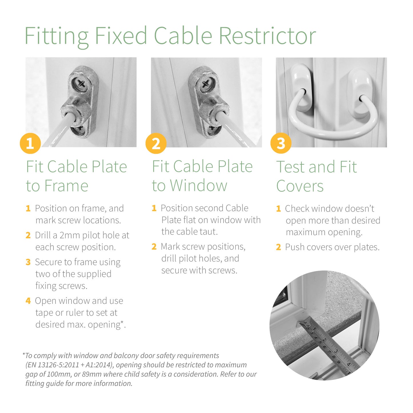 TruMAX Fixed Window Cable Restrictor Safety Security Lock TruMAX Fixed Window Cable Restrictor Safety Security Lock