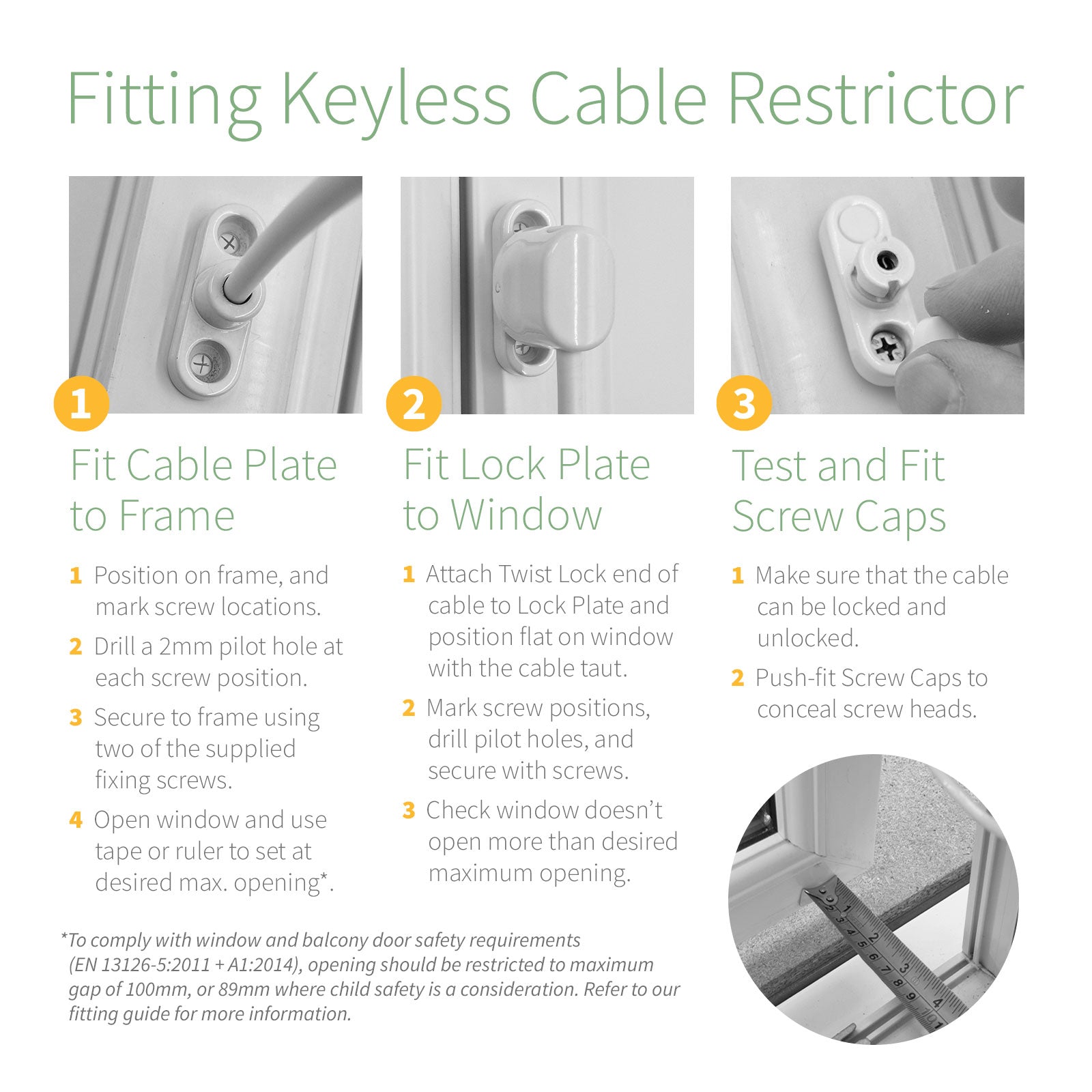 TruMAX Keyless Twist-Lock Window Door Cable Restrictor TruMAX Keyless Twist-Lock Window Door Cable Restrictor