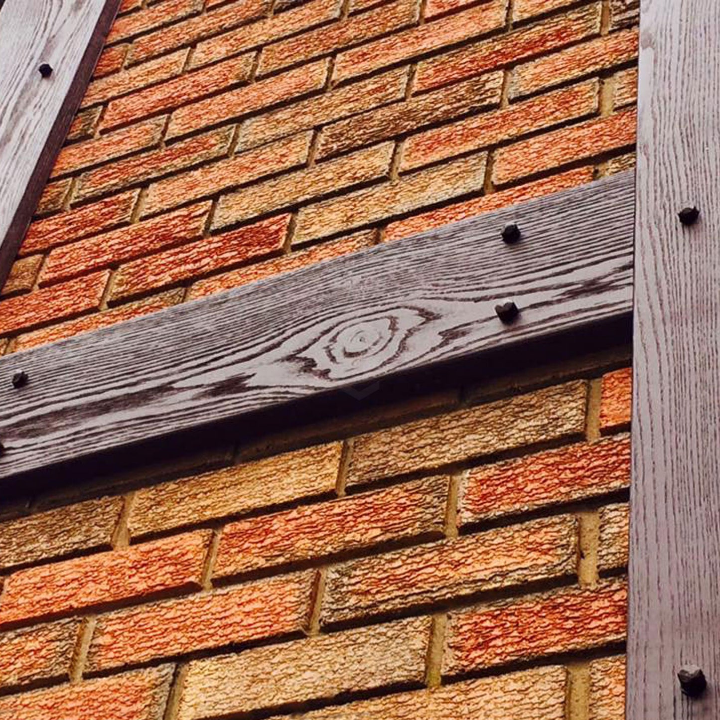 Rosewood Mock Tudor Board Textured Replica Wood Composite Planks (4.2m) - Black