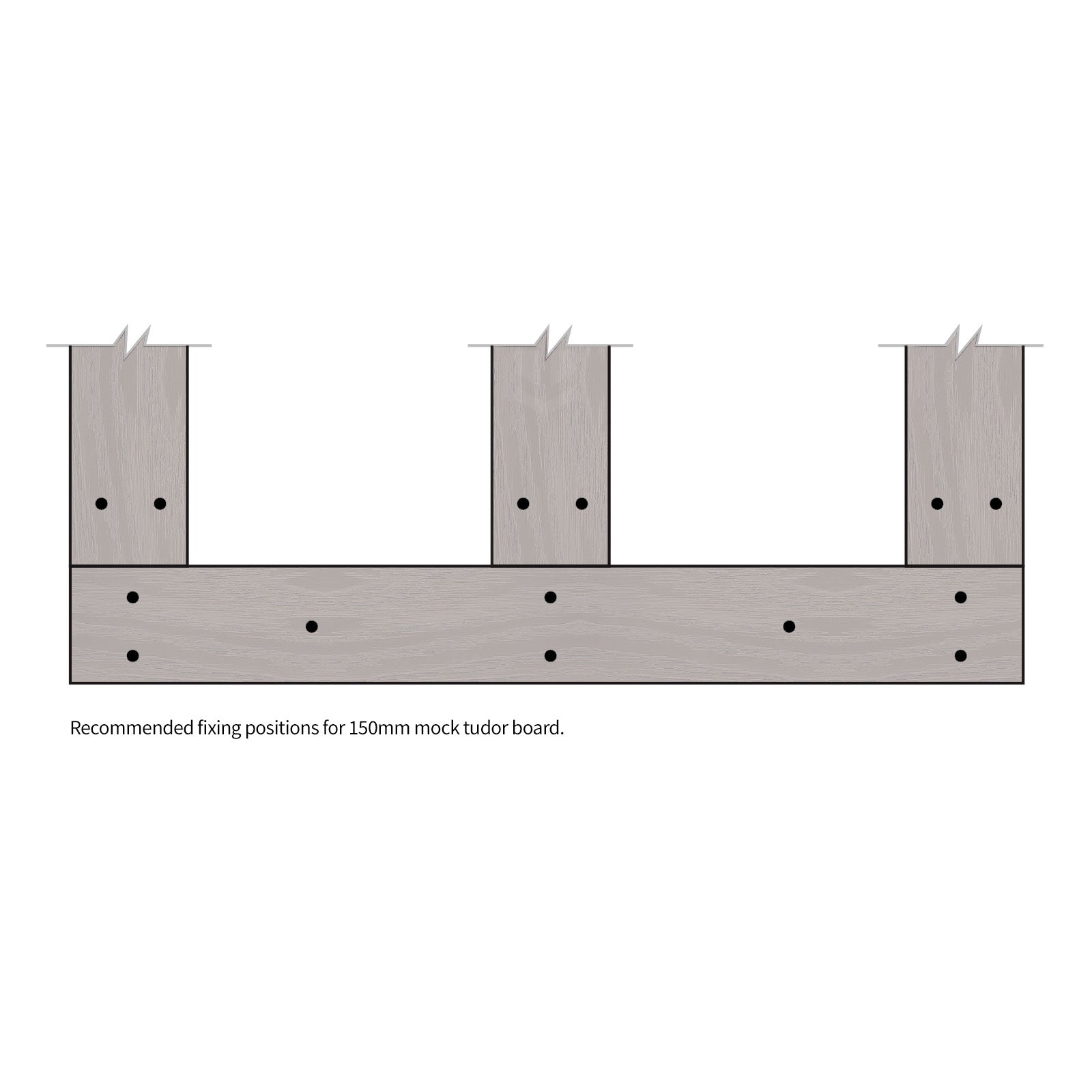 Mock Tudor Board Textured Replica Wood Composite Planks (4.2m) - Black Mock Tudor Board Textured Replica Wood Composite Planks (4.2m) - Black