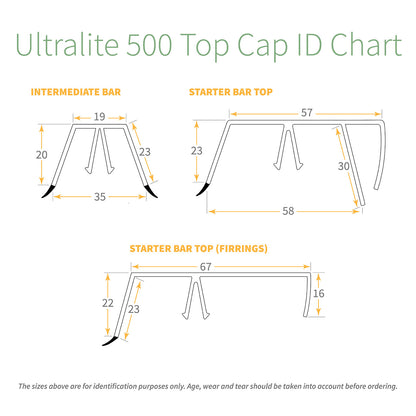 Intermediate Bar 3.5m (11ft 6in) Ultraframe Ultralite 500 Glazing Bar Top Cap Lean-to Roof Bar Cappings