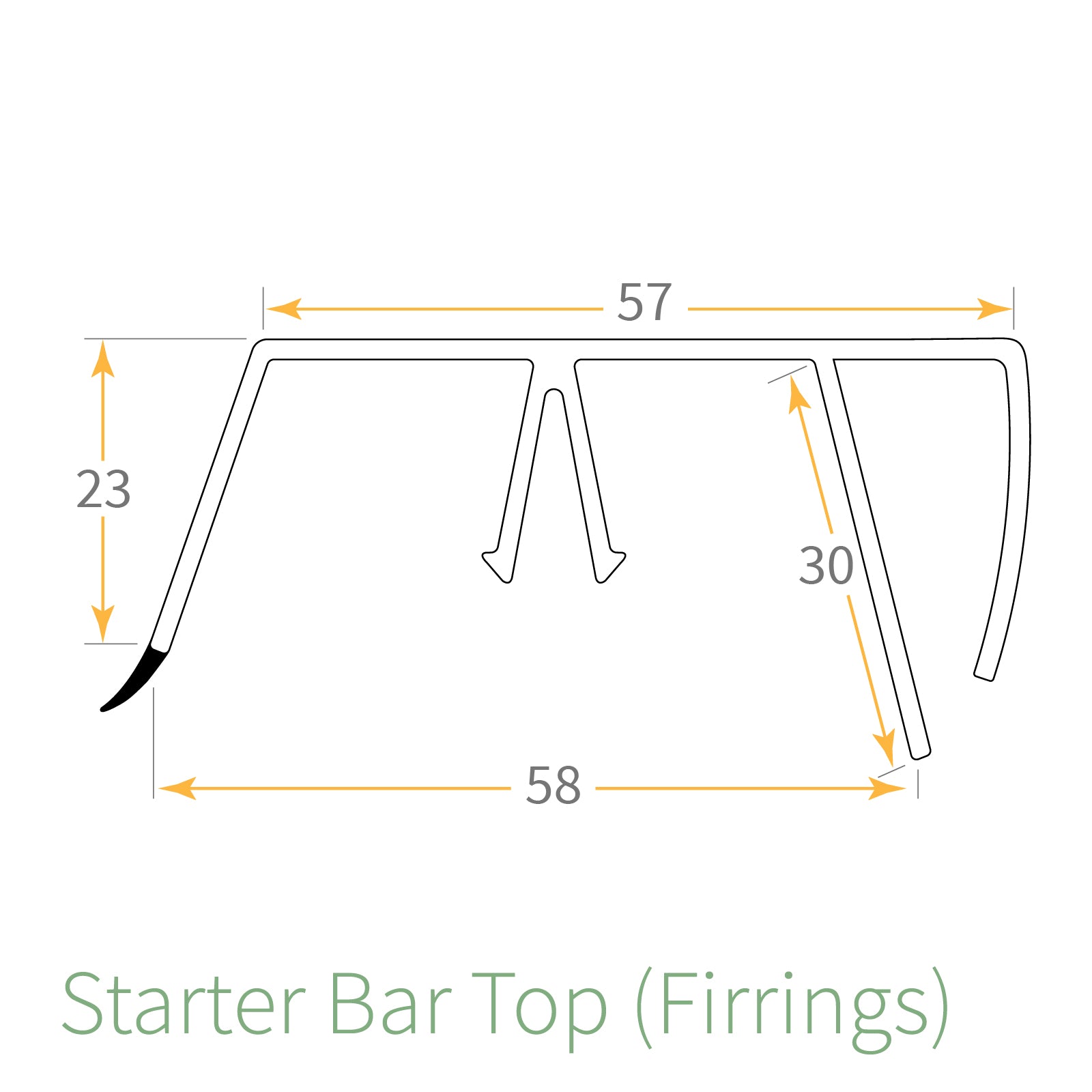 Starter Bar 2.5m (8ft 2in) Ultraframe Ultralite 500 Glazing Bar Top Cap Lean-to Roof Bar Cappings