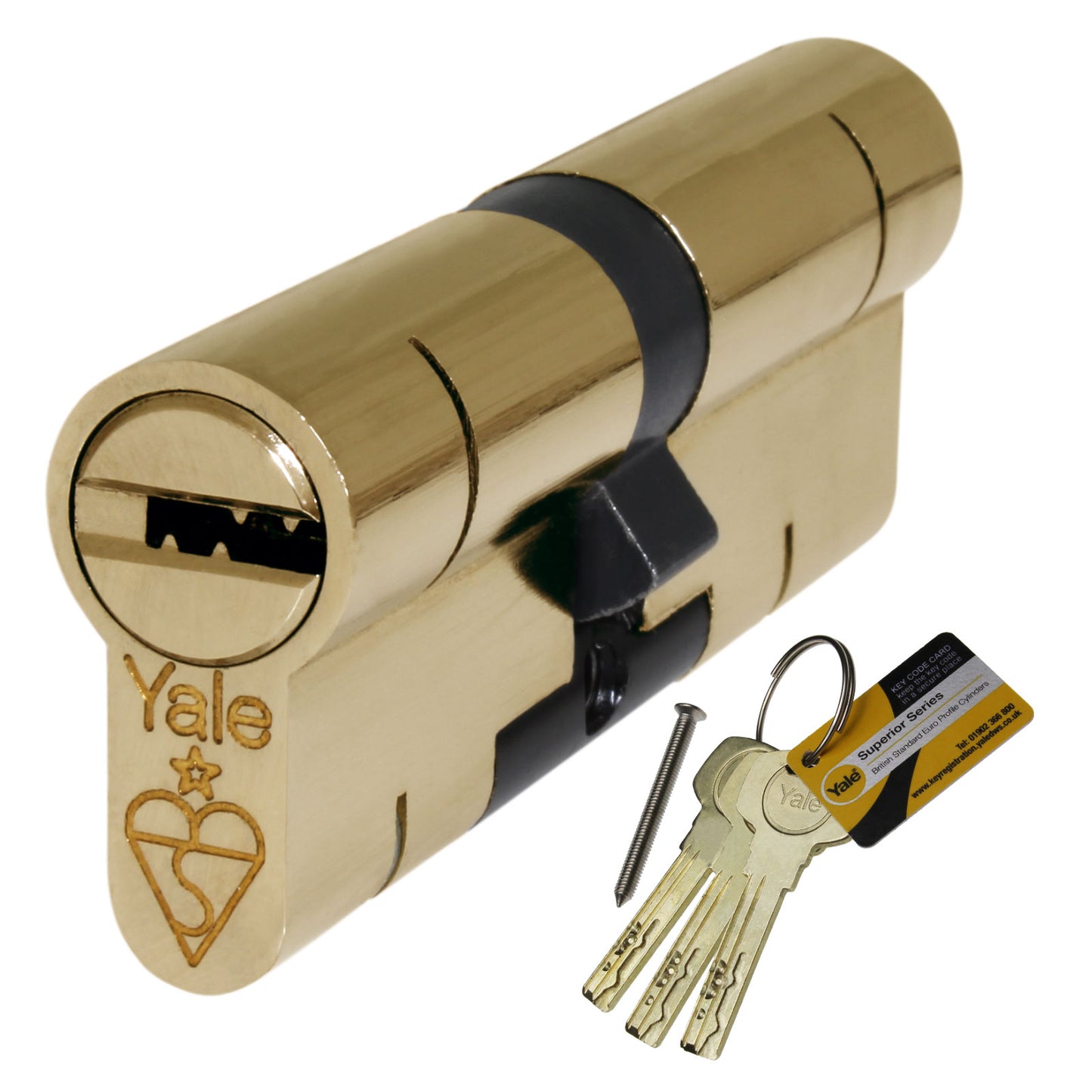 Polished Brass 40/50 (90mm) 1 Extra (7 total) Pair of Yale Superior Keyed-Alike Euro Cylinder Door Lock - 40/40 (80mm), Nickel