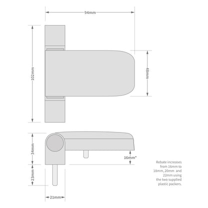 Yale 3D uPVC Door Flag Hinge Paddock Neon Yale 3D uPVC Door Flag Hinge Paddock Neon