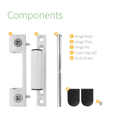 White 5° Yale Neon Butt Hinge uPVC Door Adjustable