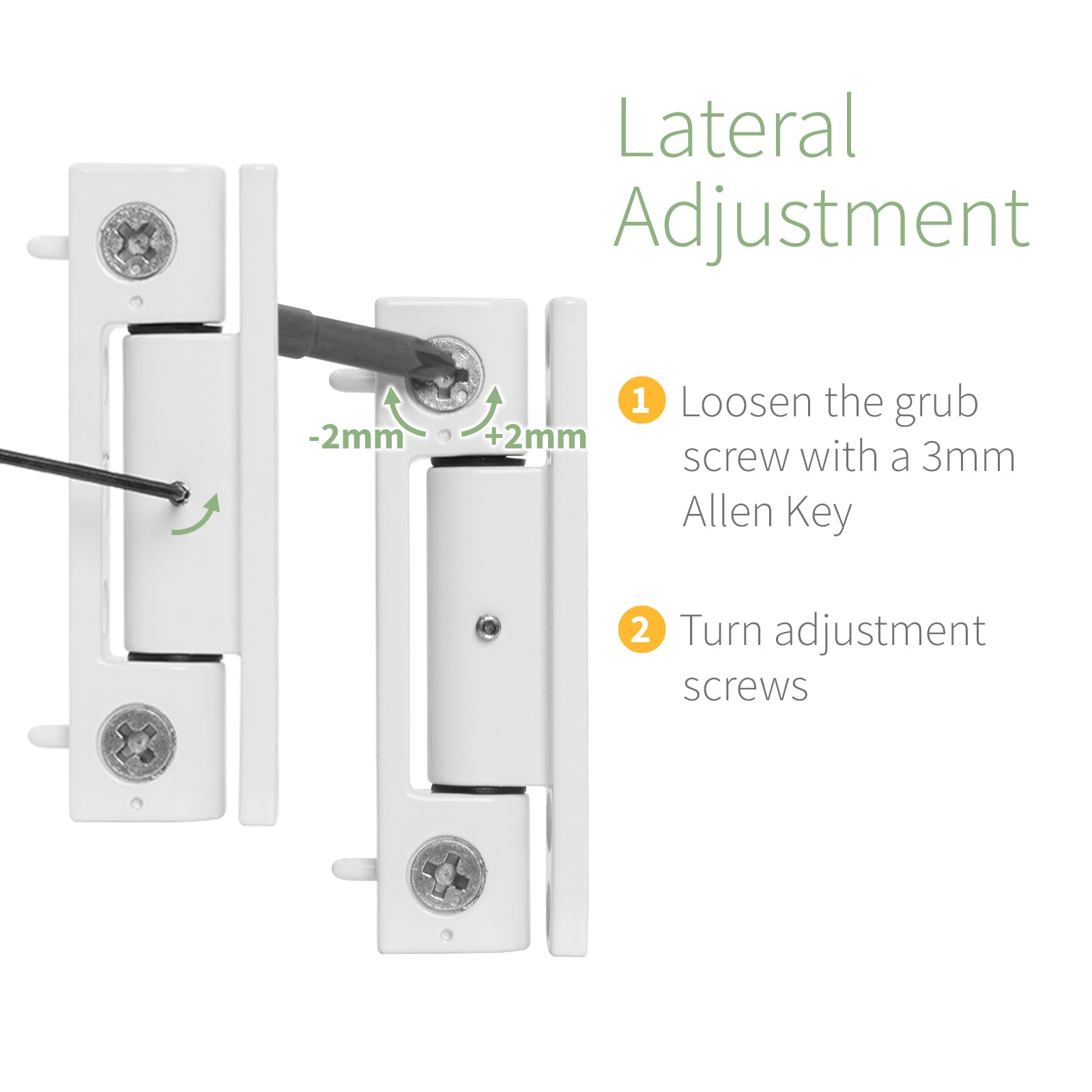 White 15° Yale Neon Butt Hinge uPVC Door Adjustable