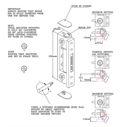 Brown 45° (Rehau S706) Yale Neon Butt Hinge uPVC Door Adjustable