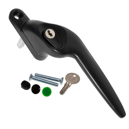 Black Right 20mm Yale Quartus Cranked Offset Espag Window Handle