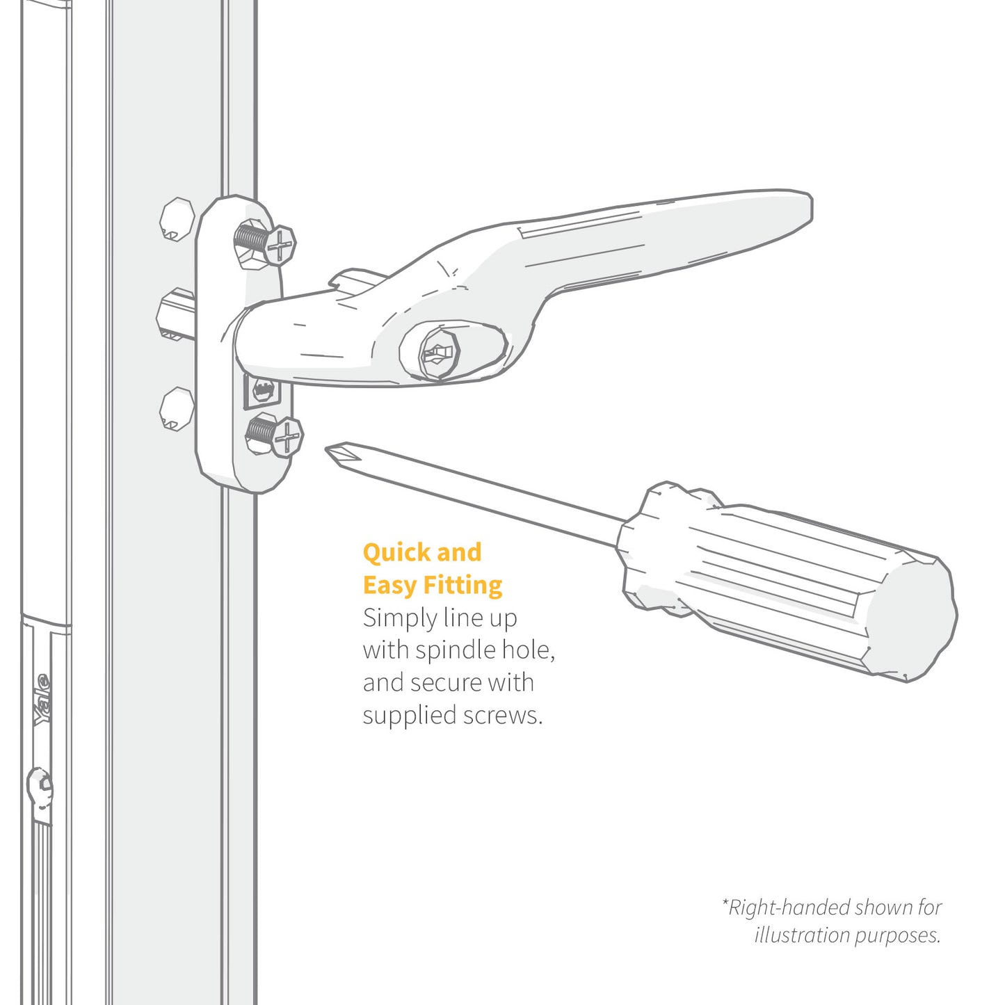 Black 40mm Yale Quartus Inline Espag Window Handle