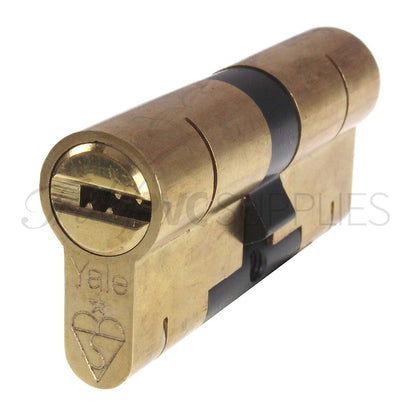 30/30 (60mm) None (3 total) Polished Brass Yale Superior Euro Cylinder Door Lock