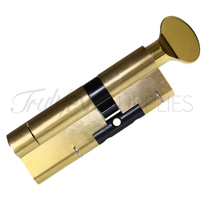 30/30 (60mm) 1 Extra (4 total) Polished Brass Yale Superior Thumbturn Euro Cylinder Door Lock