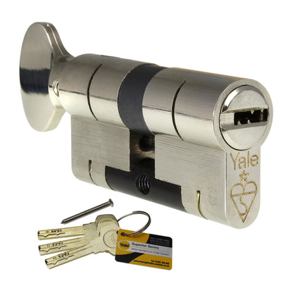 30/30 (60mm) None (3 total) Nickel-Plated Yale Superior Thumbturn Euro Cylinder Door Lock