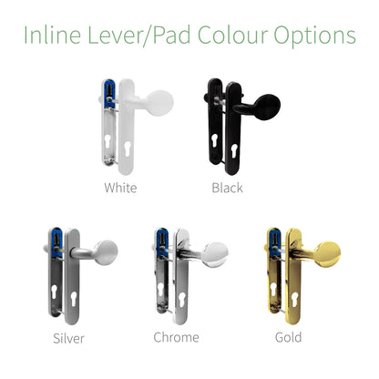 Gold (Polished) Yale Trojan Sparta Inline Lever/Pad Door Handle Set