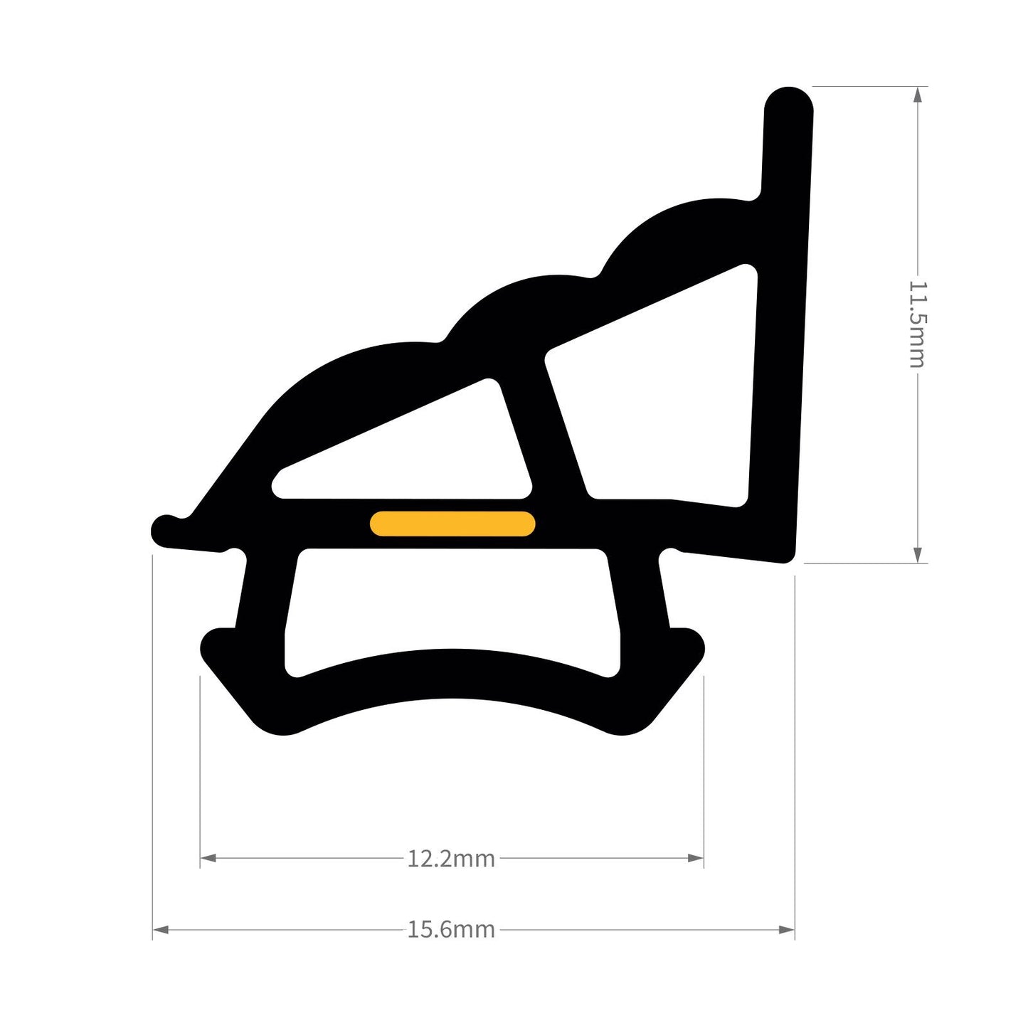 AB611 200m ExtrudaSeal Smart Bifold Door Gasket Rubber Wedge 'E' Bubble and Flipper Seals