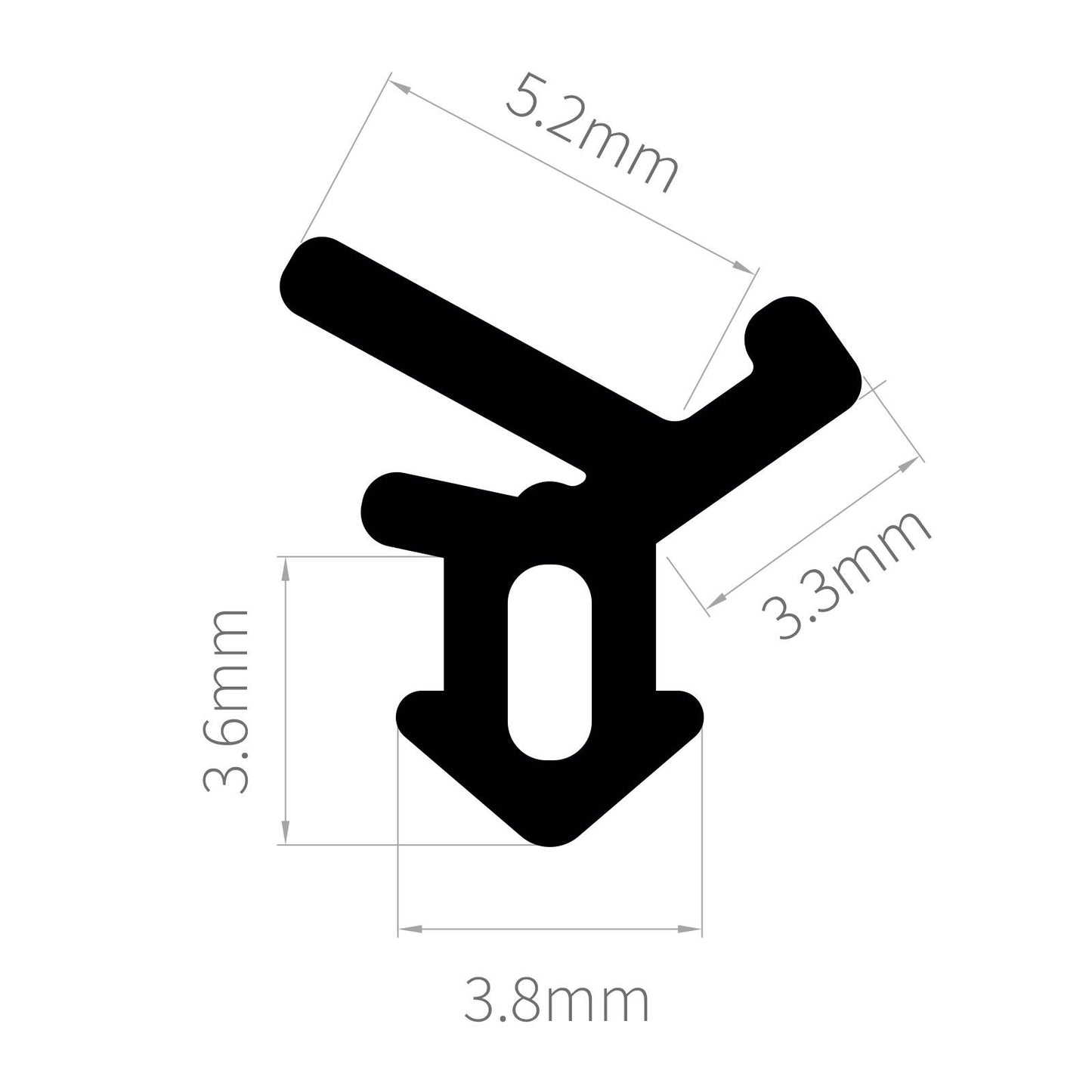 F104 30m ExtrudaSeal Rubber Flipper Gasket Window and Door Seal Draught Excluder