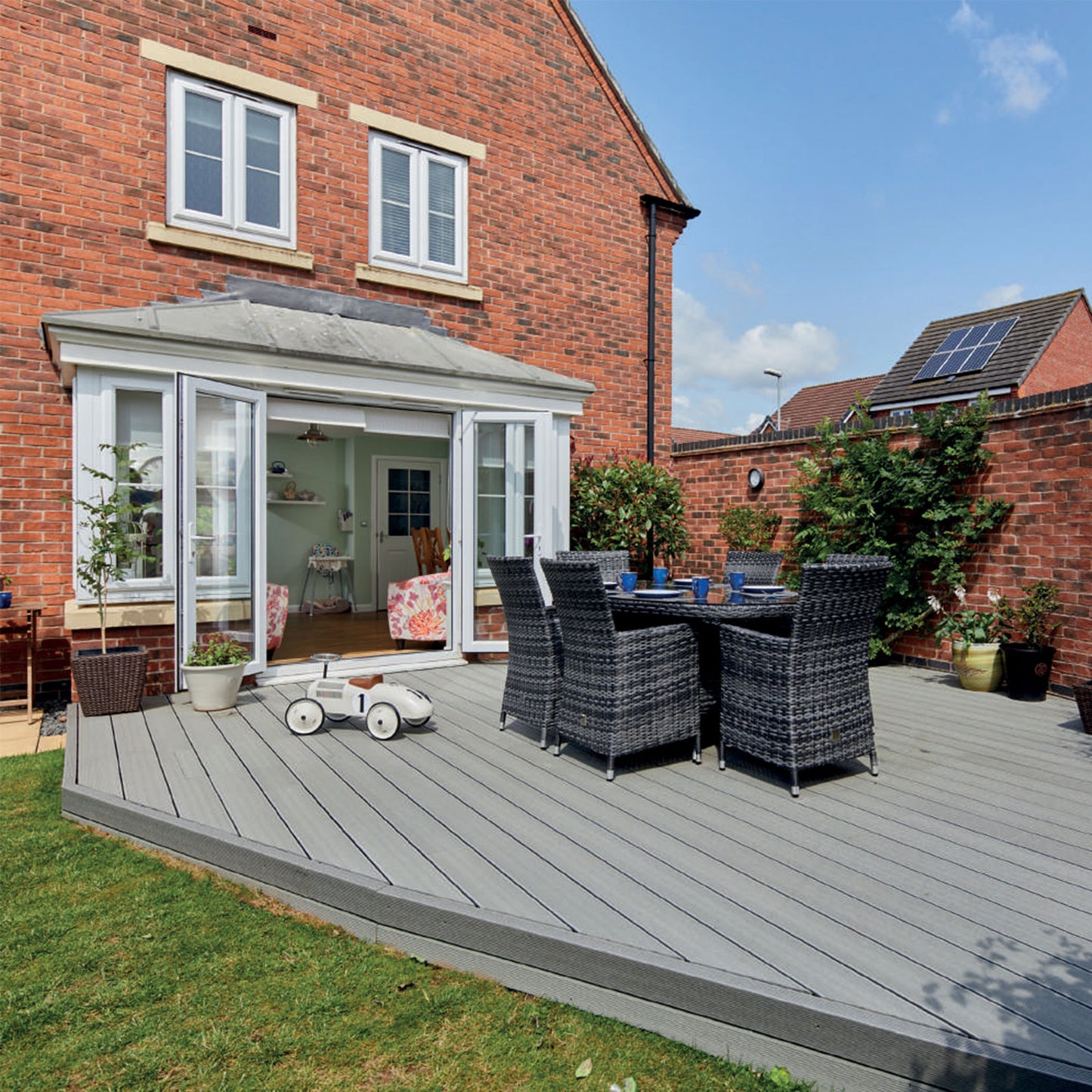 Wild Brown Composite Decking Hollow Board Patio Garden Veranda (3.66m)