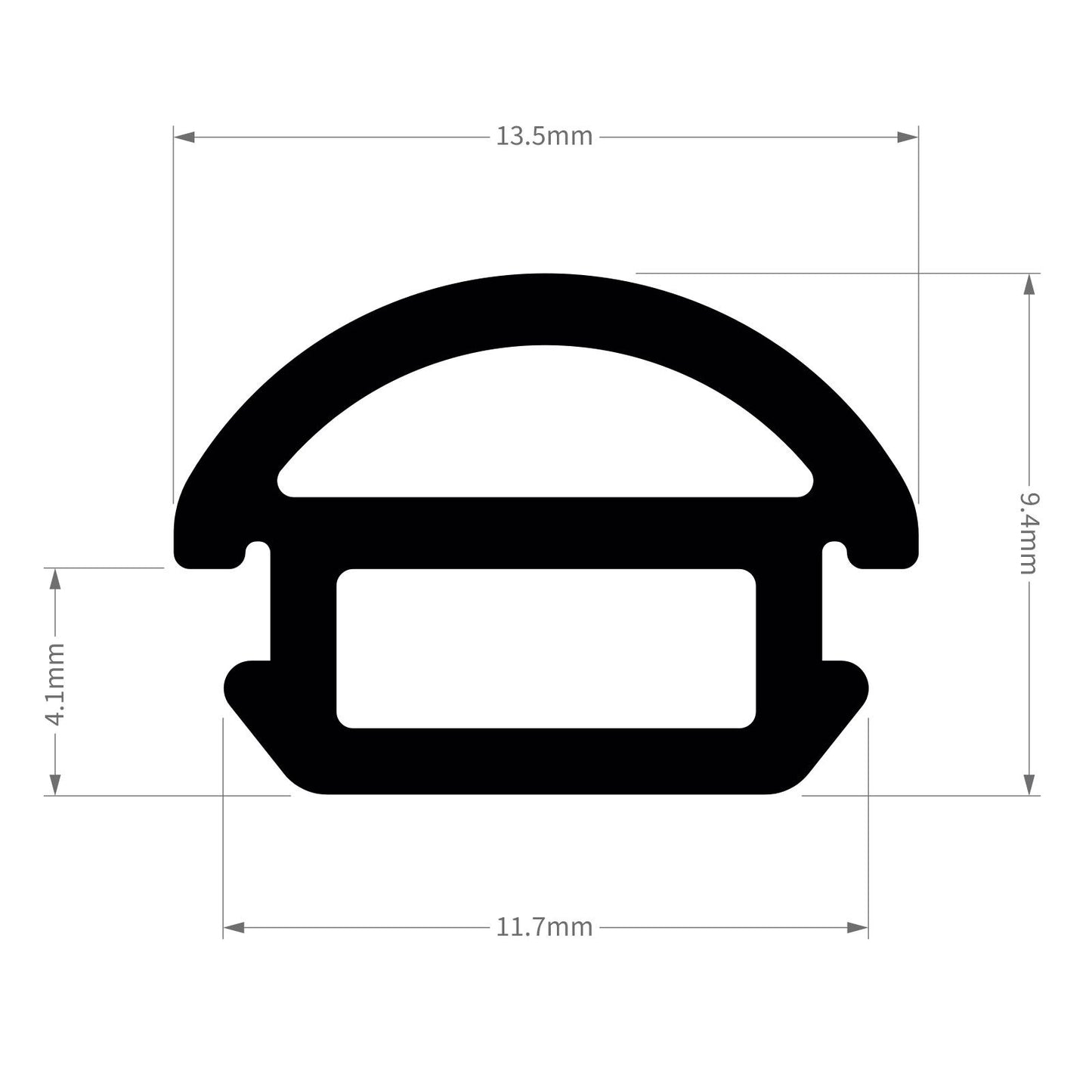 AB611 15m ExtrudaSeal Smart Bifold Door Gasket Rubber Wedge 'E' Bubble and Flipper Seals