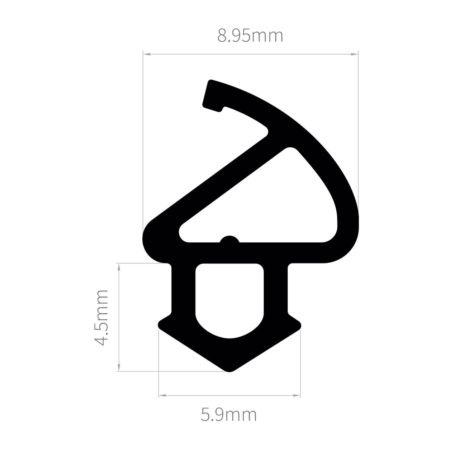 F104 250m ExtrudaSeal Rubber Flipper Gasket Window and Door Seal Draught Excluder