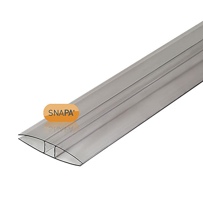 Clear H-Section Joining Strip Muntin for Multiwall Polycarbonate Sheets - 10mm x 2m Clear H-Section Joining Strip Muntin for Multiwall Polycarbonate Sheets - 10mm x 2m