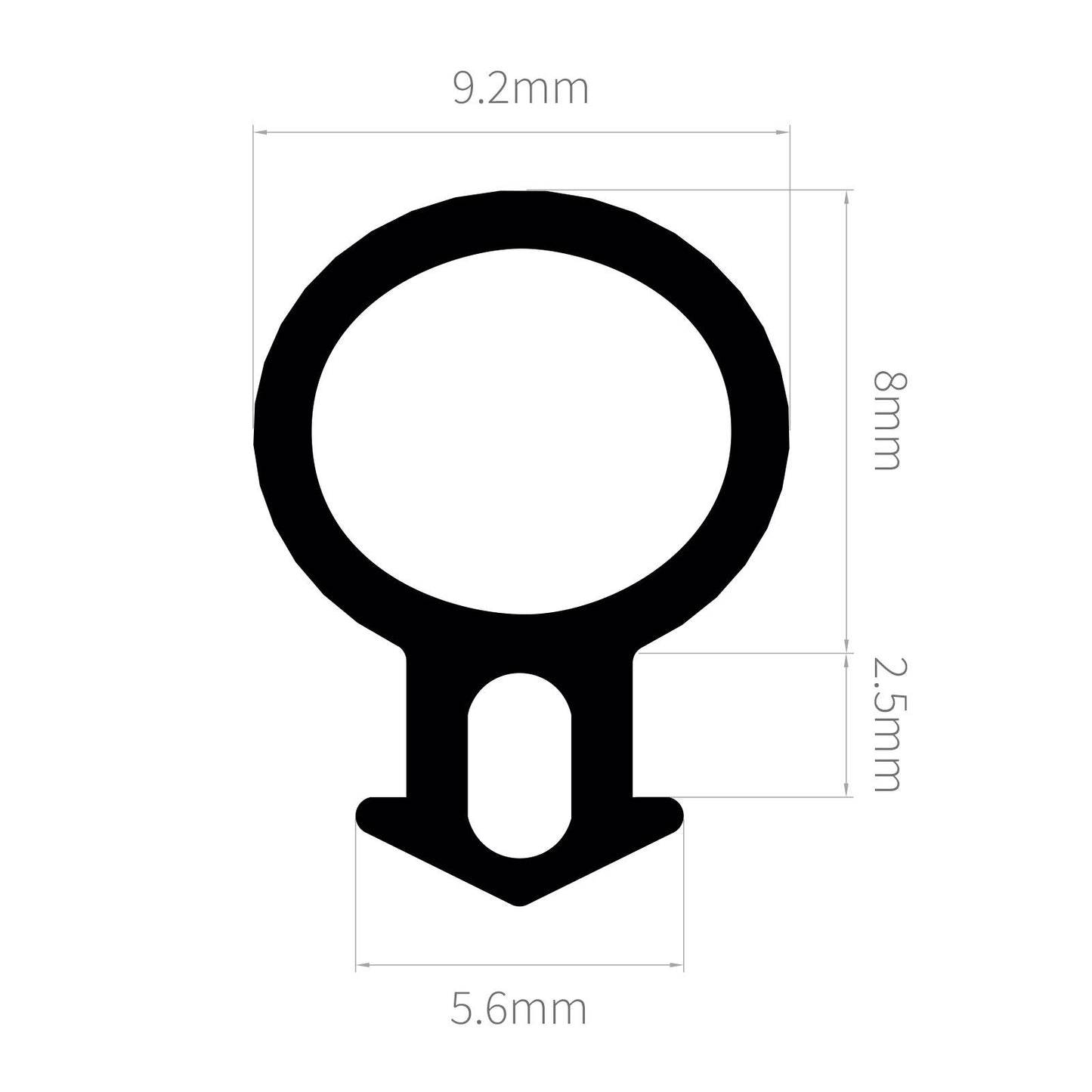 B202 200m ExtrudaSeal Rubber Bubble Gasket Window and Door Seal Draught Excluder