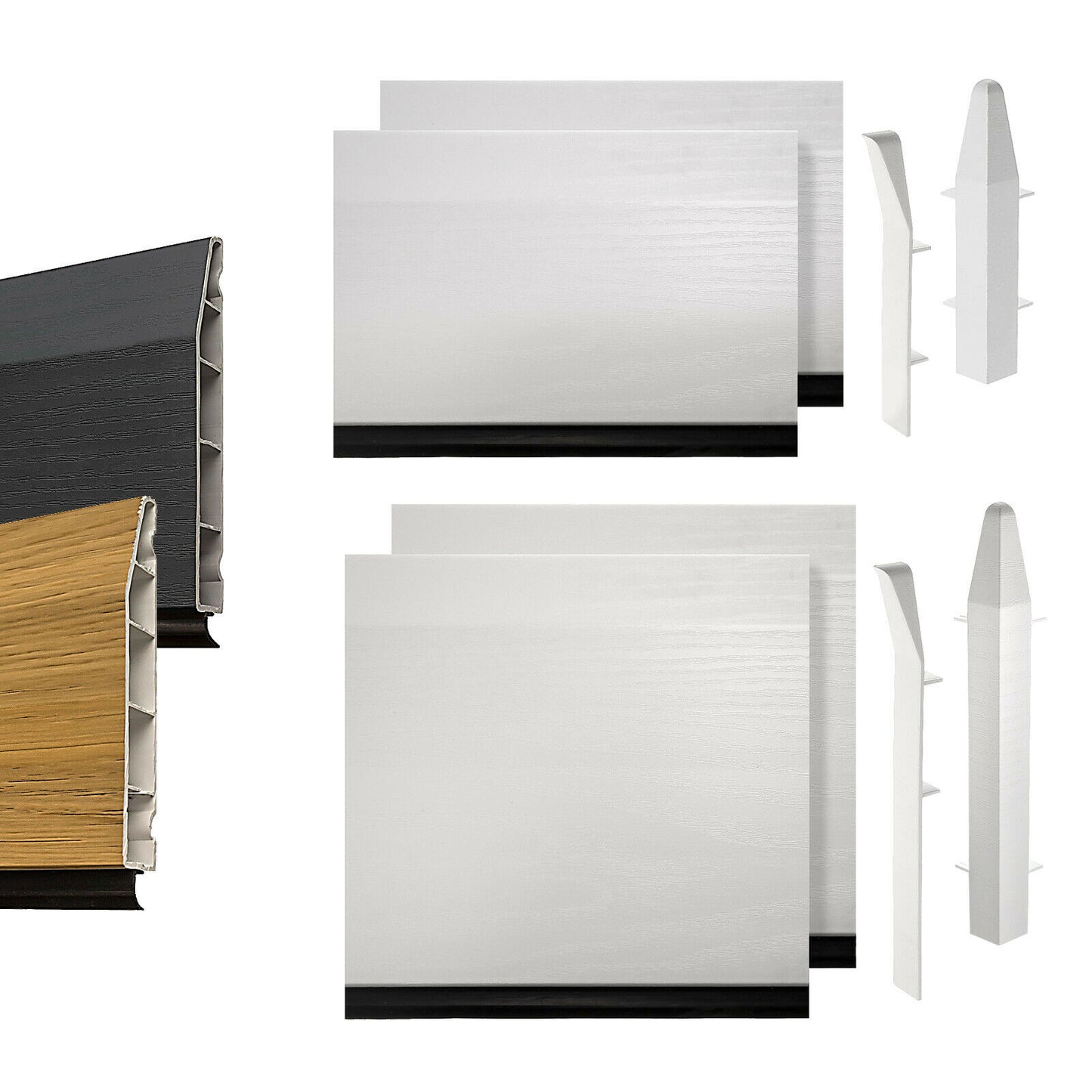 100mm (4") White (Satin) Roomline Chamfered Skirting Board Sample Pack