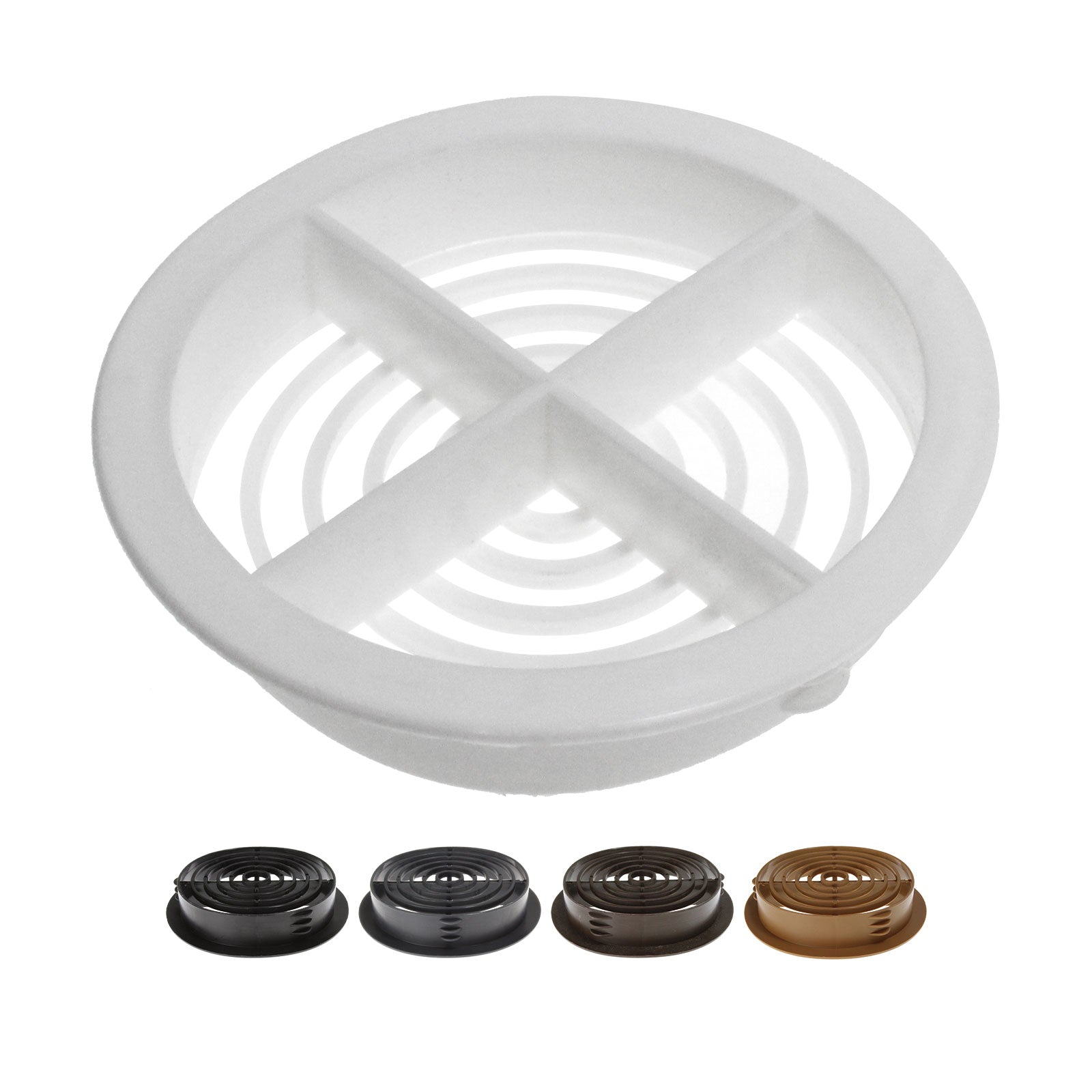 Black 70mm Circular Soffit Vents Roof Ventilation (5 Pack)