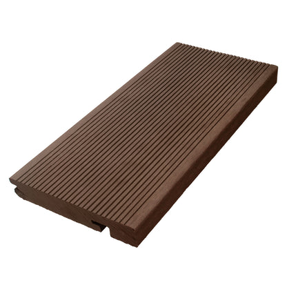 Wild Brown Grooved Composite Solid Step Edge Nosing Decking Board Composite Solid Step Edge Nosing Decking Board Patio Garden Veranda (3.66m)