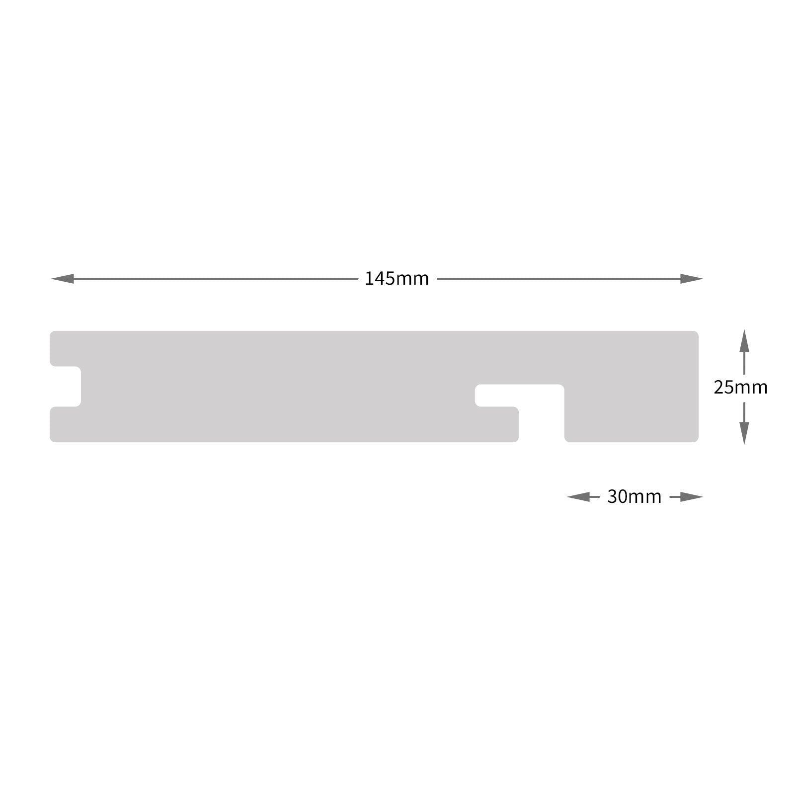 End profile and size of Composite Solid Step Edge Nosing Decking Board Composite Solid Step Edge Nosing Decking Board Patio Garden Veranda (3.66m)