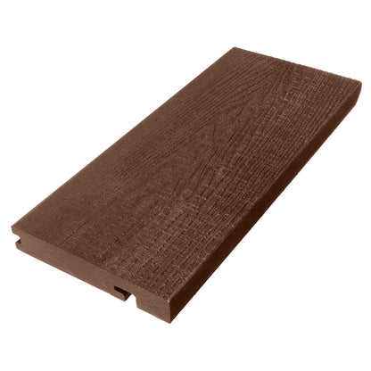 Wild Brown Woodgrained Composite Solid Step Edge Nosing Decking Board Composite Solid Step Edge Nosing Decking Board Patio Garden Veranda (3.66m)