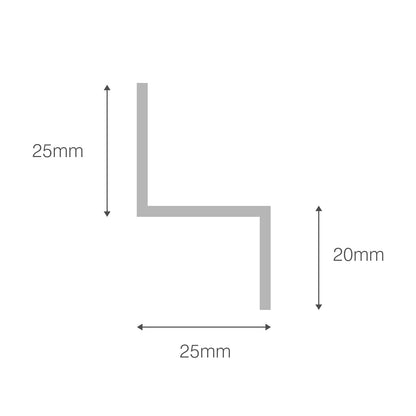 White 45mm Drip Trim for uPVC Plastic Shiplap Cladding - White