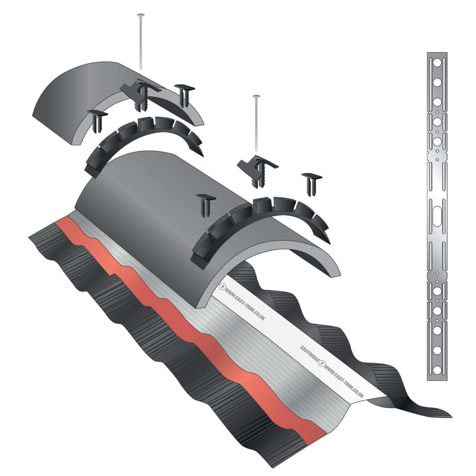 3m EasyRidge F Dry Fix Ridge Kit for Half Round of Angled - Black 3m EasyRidge F Dry Fix Ridge Kit for Half Round of Angled - Black