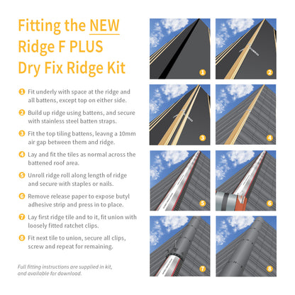 10m EasyRidge F Dry Fix Ridge Kit for Half Round of Angled 10m EasyRidge F Dry Fix Ridge Kit for Half Round of Angled