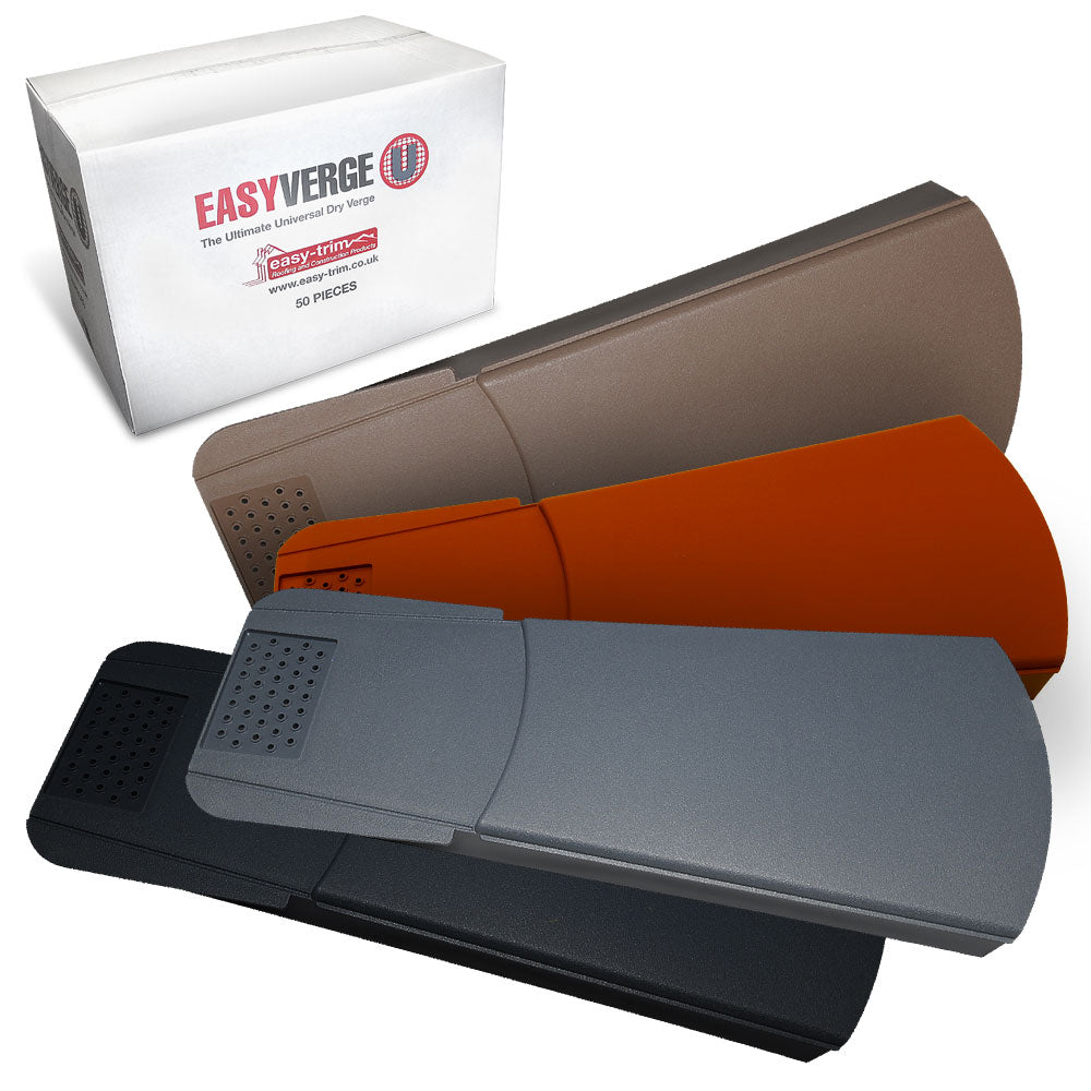 Grey EasyVerge U Universal Roof Dry Verge Units (Box of 50) - Grey