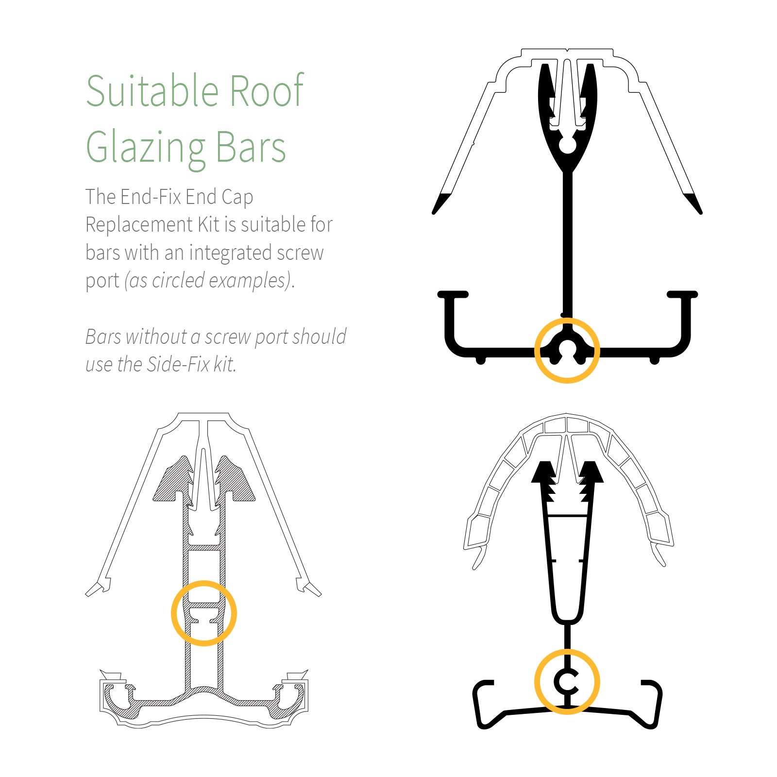 End-Fix Glazing Bar Aluminium End Plate for Conservatory Roof Slipped Panels End-Fix Glazing Bar Aluminium End Plate for Conservatory Roof Slipped Panels