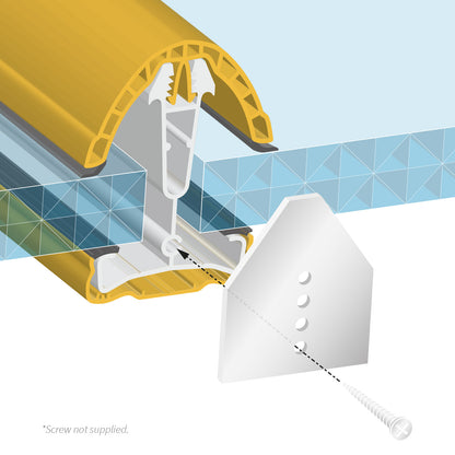 End-Fix Glazing Bar Aluminium End Plate for Conservatory Roof Slipped Panels End-Fix Glazing Bar Aluminium End Plate for Conservatory Roof Slipped Panels