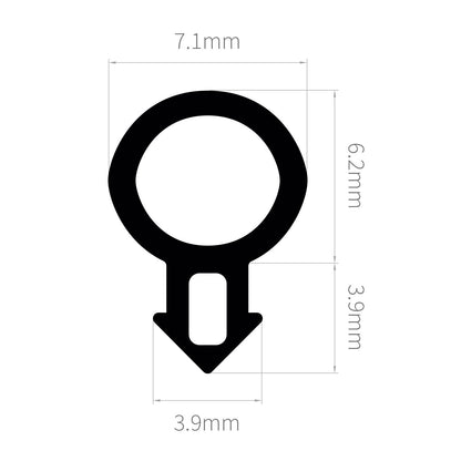 B204 2m ExtrudaSeal Rubber Bubble Gasket Window and Door Seal Draught Excluder