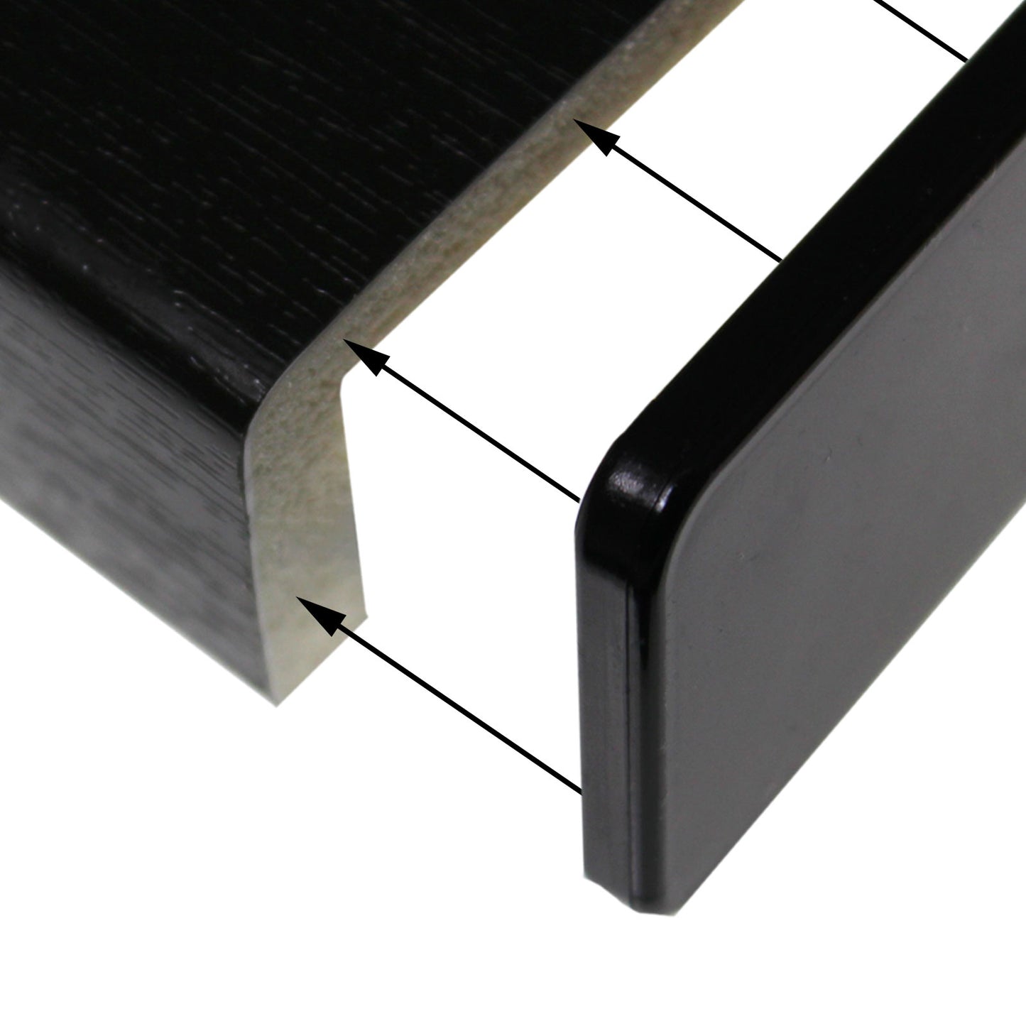 Black Short End Caps for Window Cill Capping Cover (Pair)