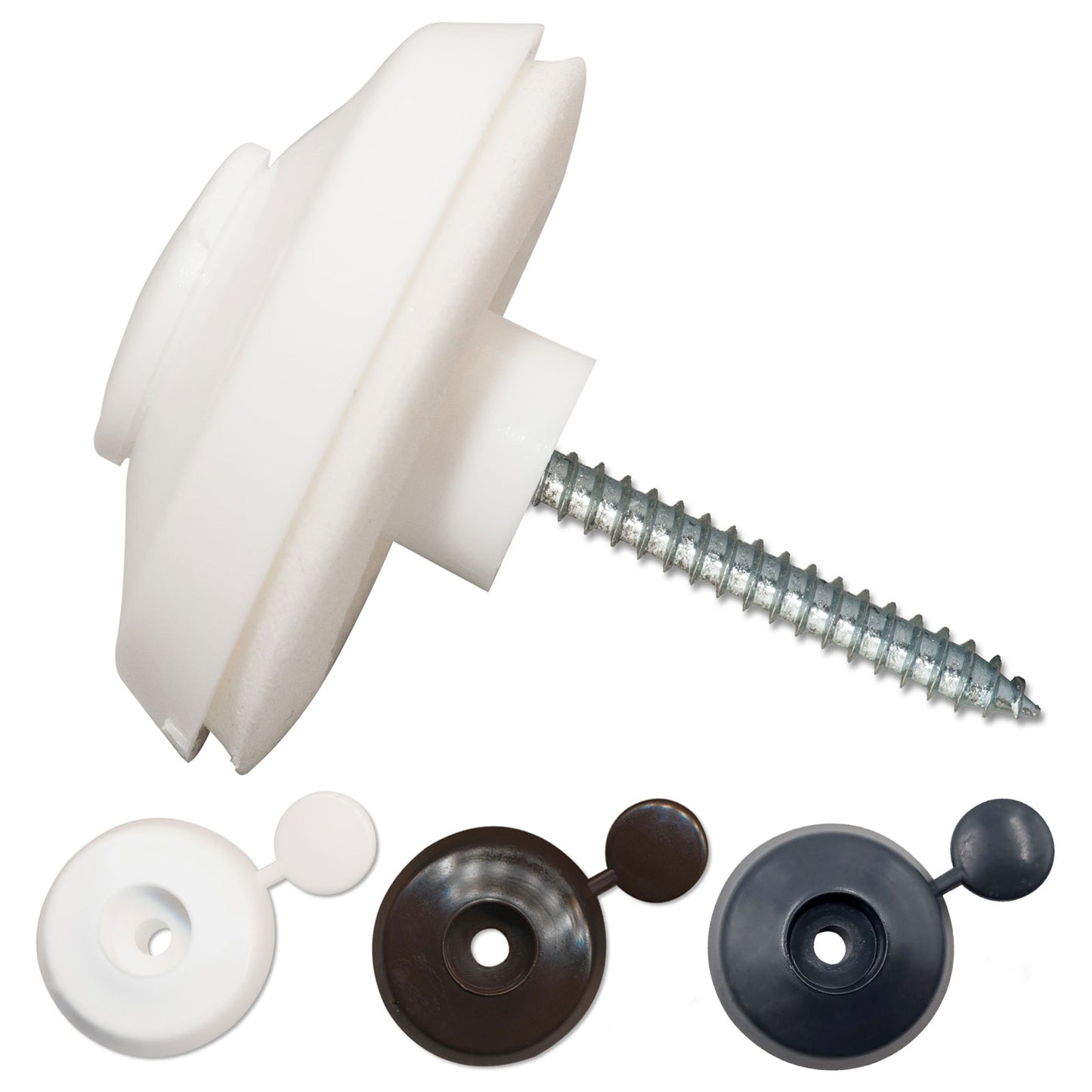 10mm White Polycarbonate Sheet Fixing Buttons (10 Pack)