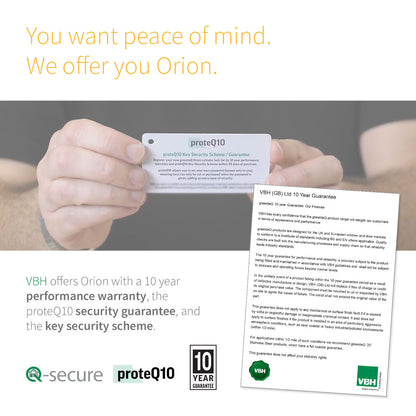 Orion euro cylinder comes with 10 year warranty and security guarantee GreenteQ Orion TS007 3 Star Anti-Snap Euro Cylinder