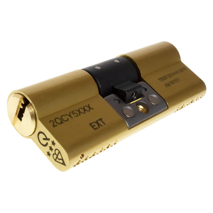 Brass 50/40 (90mm) greenteQ Orion TS007 3 Star Anti-Snap Keyed-Alike Euro Cylinder Pair