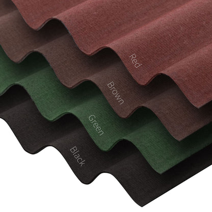 Green 950mm x 2000mmm Guttapral K10 Corrugated (95mm x 31mm) Bitumen Roof Sheet