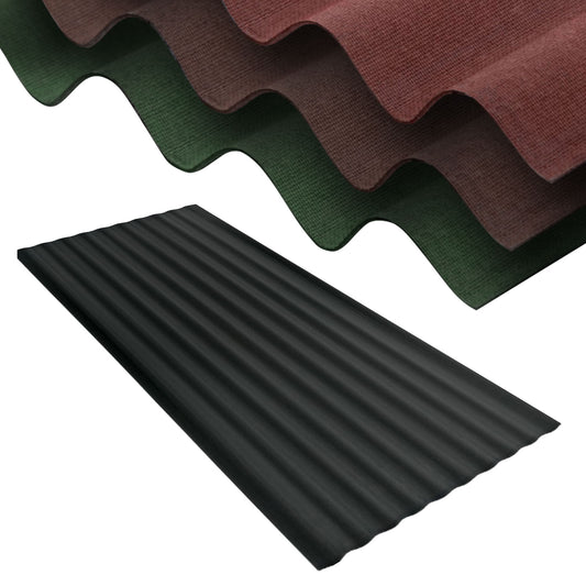 Black 950mm x 2000mmm Guttapral K10 Corrugated (95mm x 31mm) Bitumen Roof Sheet