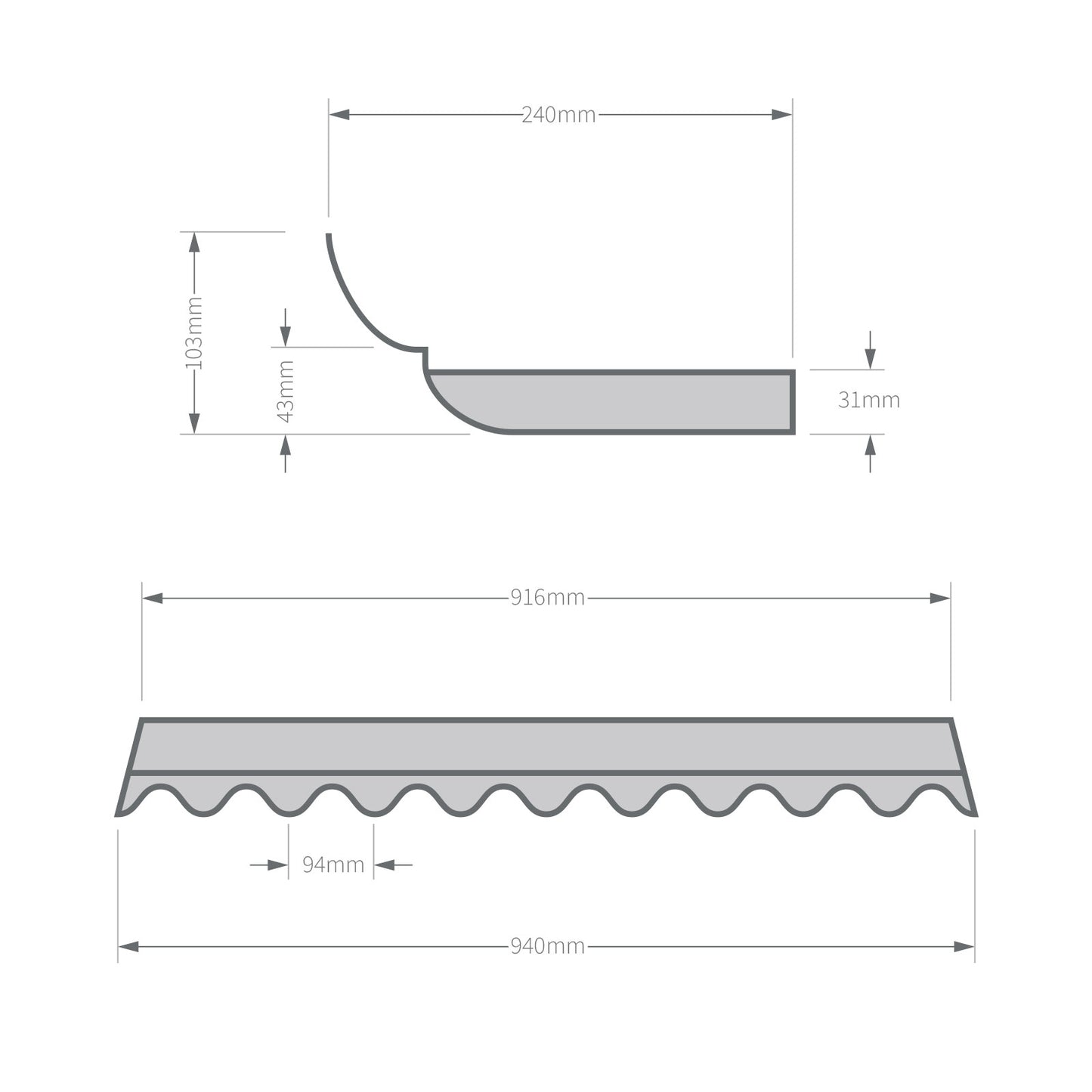 Wall Abutment Flashing Trim for Corrugated Roofing Wall Abutment Flashing Trim for Corrugated Roofing